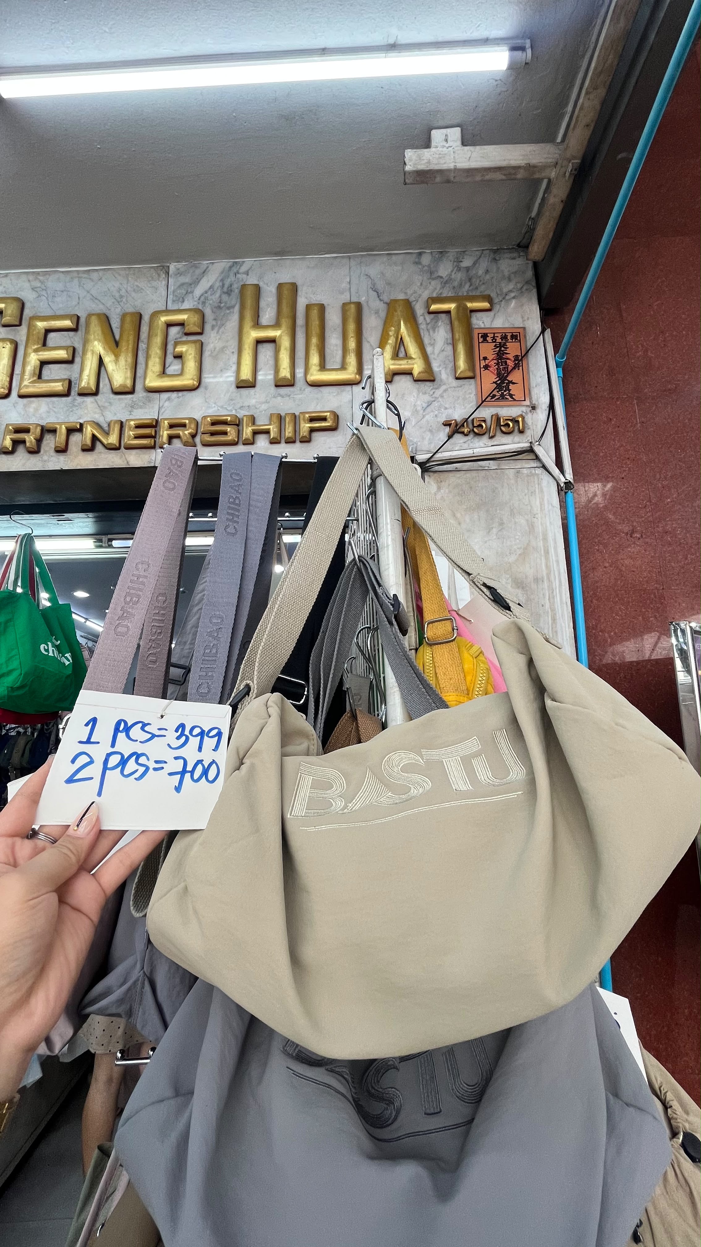 Bastu Nylon Large Crescent Sling Bag Bangkok