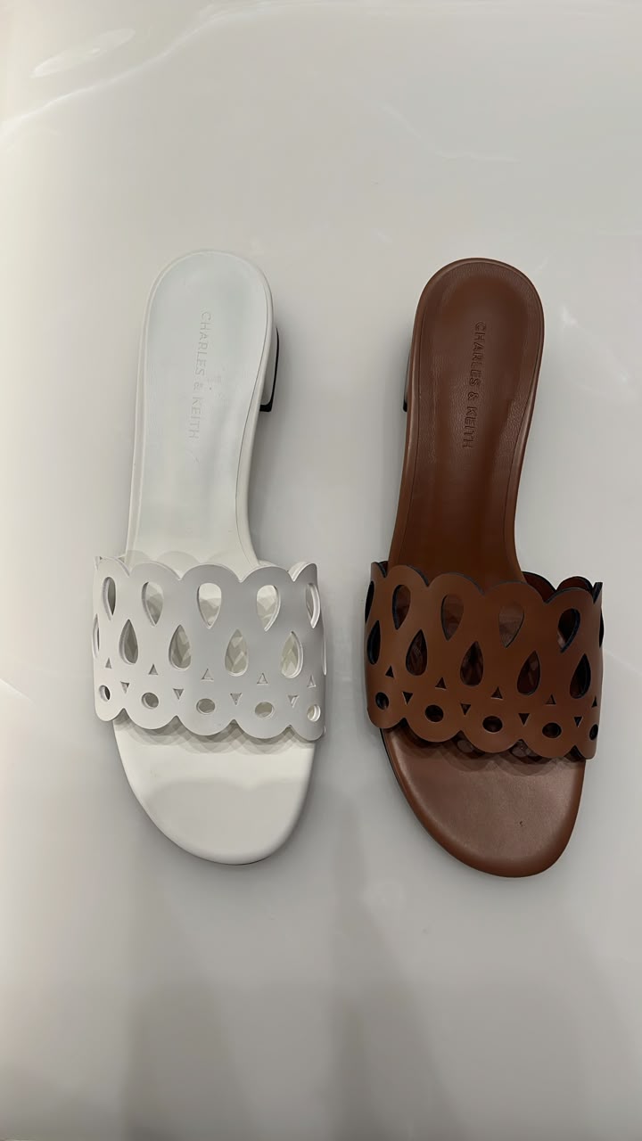 Charles & Keith Laser-Cut Scalloped Mules