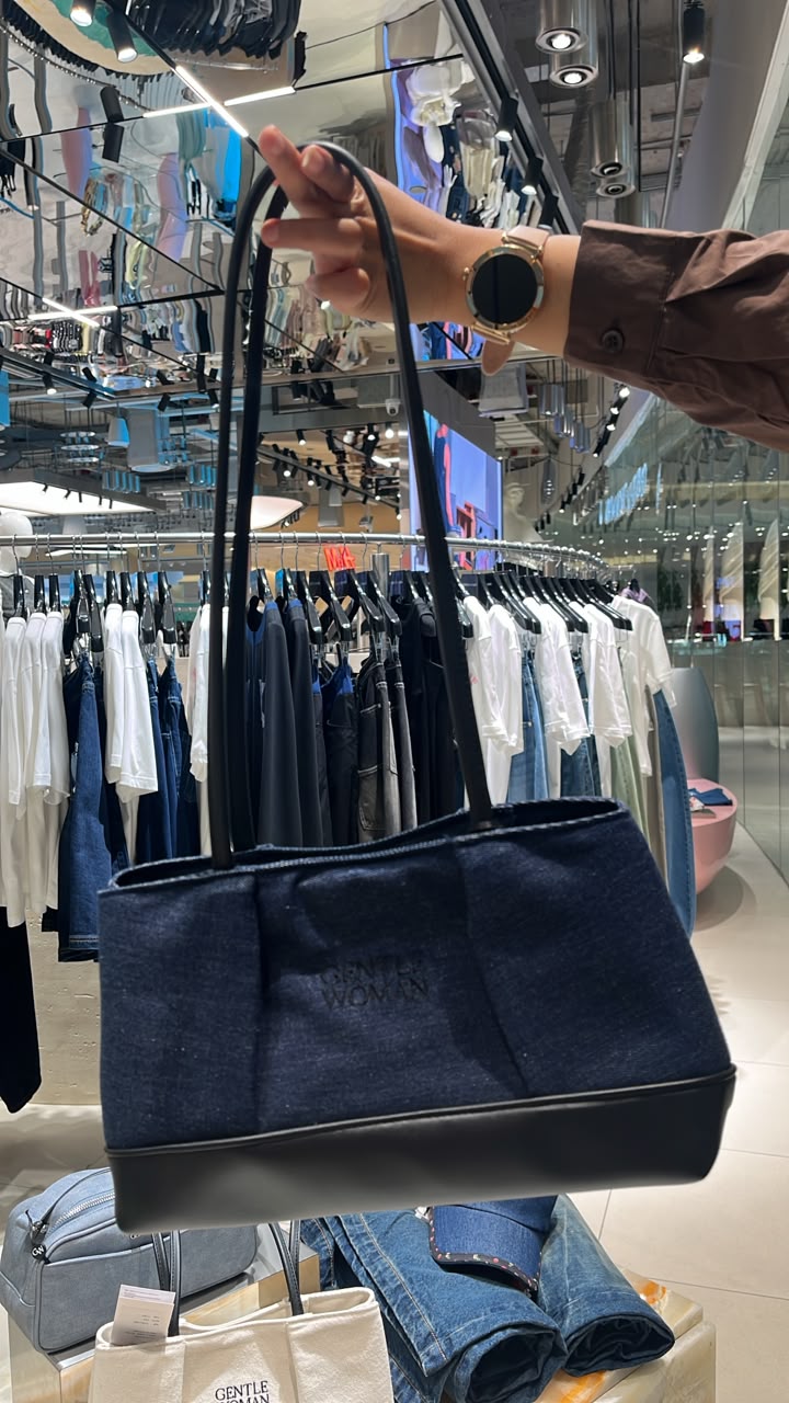 Gentle Woman Denim Bowling Bag Dark Blue